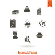 business and finance icon set N379