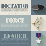 flat military dictator set icons
