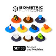 Isometric flat icons set 33