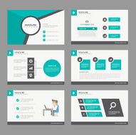 Green Black Infographic elements presentation template flat design set