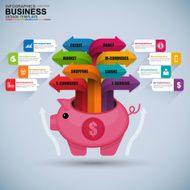 Abstract 3D digital business commerce Infographic