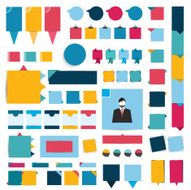 Big set of infographics flat design elements buttons stickers