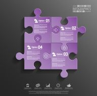 Abstract 3D puzzle infographic N45