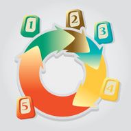 Infographic circular arrow design with numbers icon