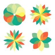 Set of color full flower decorative pattern