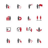 Business and management icon set - woman female characters N9