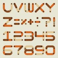 Vector flat alphabet in building kit style N5