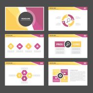 Purple yellow multipurpose Infographic elements presentation template flat design