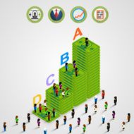 Isometric Pyramid money with people N2