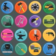 Set of metal working tools icons