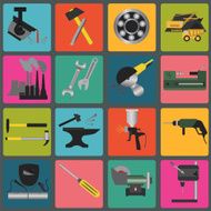 Set of metal working tools icons N2