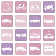 Vector Set of Ground Transportation Icons N3