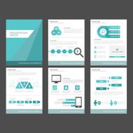 Blue Multipurpose Infographic elements presentation template flat design set N4