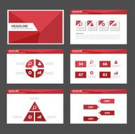 Red polygon Infographic presentation template element flat design