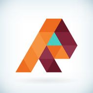 Modern triangle letter R icon flat design element template