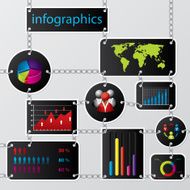 Infographics design with chained labels