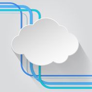 Cloud icon with wire