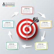 Vector target with dart for infographic
