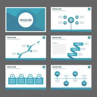 Blue polygon Multipurpose infographic element presentation Template