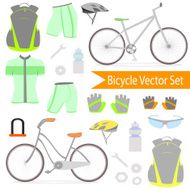 Vector set of cycling gear can be used as infographic