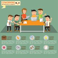 coworking business team infographics elements with icon