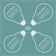 Four big light bulb Idea concept Business infographic