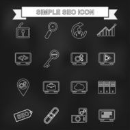 Set of outline seo icons