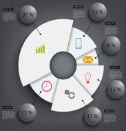 Abstract black round info graphic template