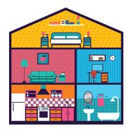 bright vector detailed modern house interior