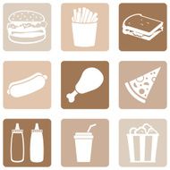 Vector Set of Fast Food Icons N18