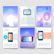 Templates Design Set of Web Mail Brochures Mobile Technology Infographic N443