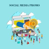 social media promo concept