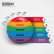 Abstract 3D digital business sphere Infographic N2