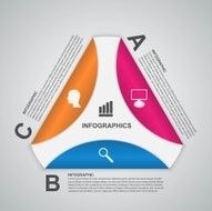 Abstract paper options infographics template