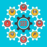 SEO internet technology concept Infographic design with cogwhee N2