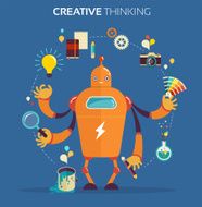 Robot graphic designer - creative thinking N2