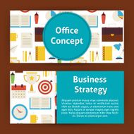 Office Concept and Business Strategy Modern Flat Style Vector Te