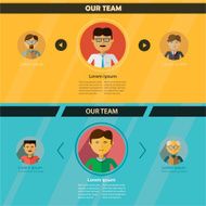 Team theme flat design horizontal sliders with managers heads