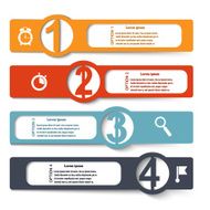 Color elements of infographics with symbols magnifying glass N2