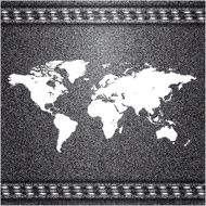 World map on jeans background texture Vector