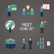 Collection of flat business people
