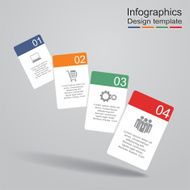 Infographic report template with cards and icons Vector N2