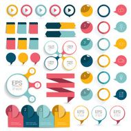 Big set infographics flat design elements schems charts buttons N2