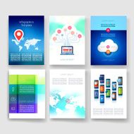 Templates Design Set of Web Mail Brochures Mobile Technology Infographic N455