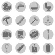 Vector Set of Bathroom and Hygiene Icons N17