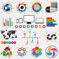 Collection of infographic vector design template N5