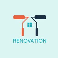 Renovation House remodeling flat design negative space concept N3