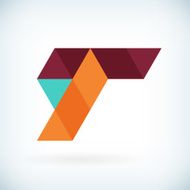 Modern letter T icon flat design element template N2