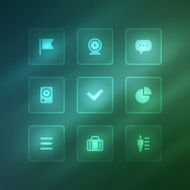 Business vector icons set light effect N19