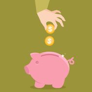 Vector piggy bank concept in flat style N2